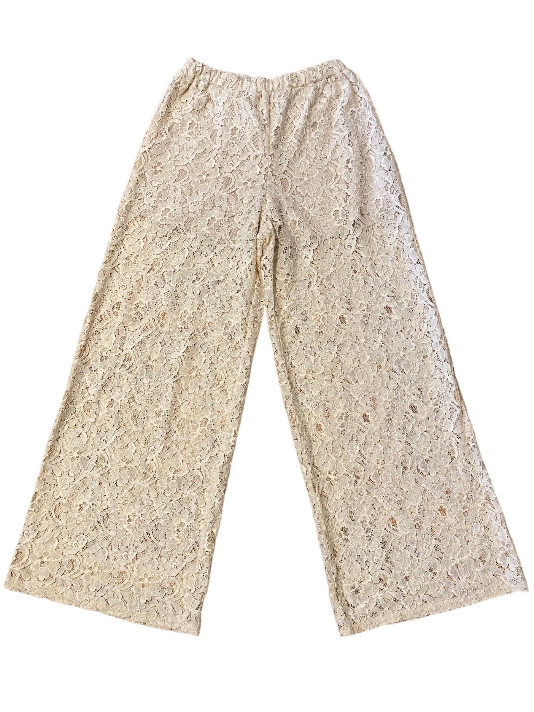 Pantalon bota ancha de encaje
