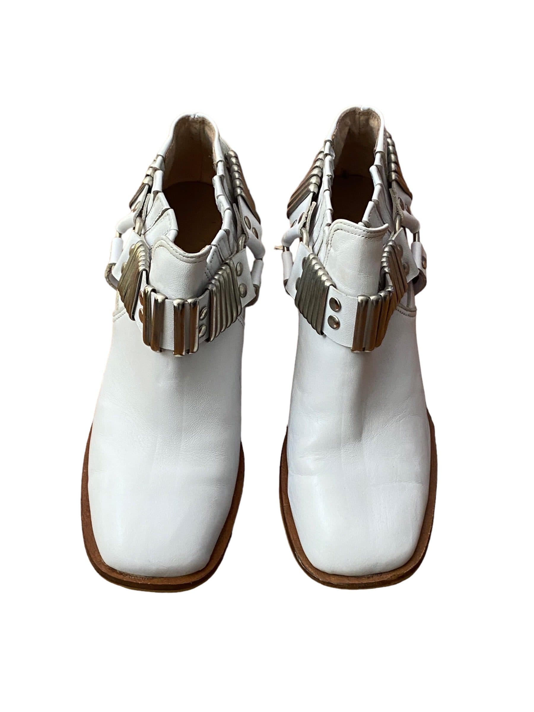 Botitas estilo texana blancas