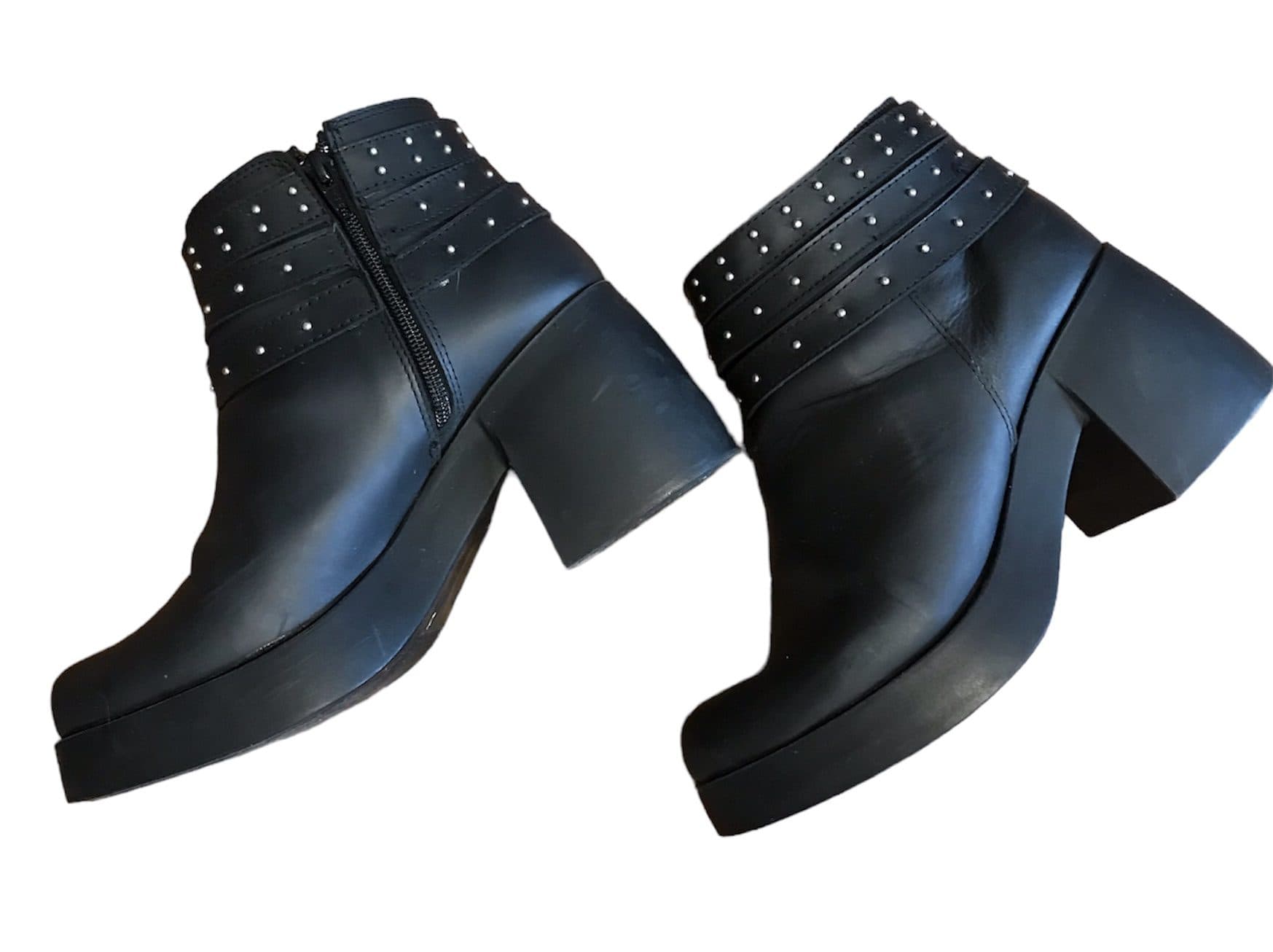 botas negras taco ancho
