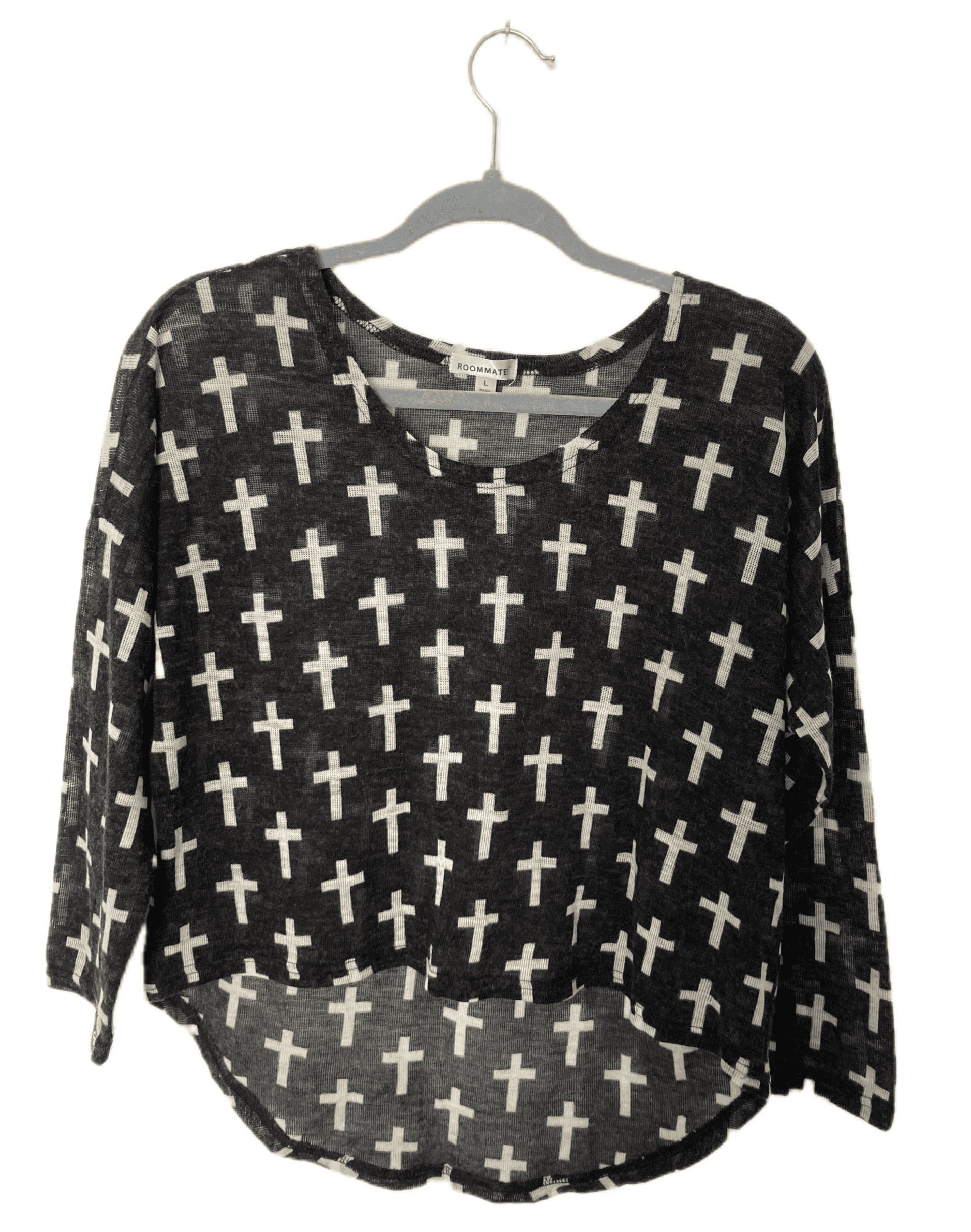 Crop Top Negro con Cruces