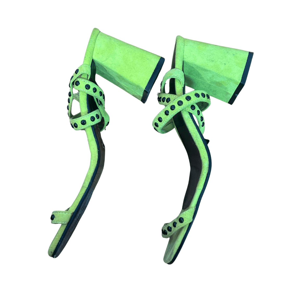 Sandalias Tacos Verdes con Tachas