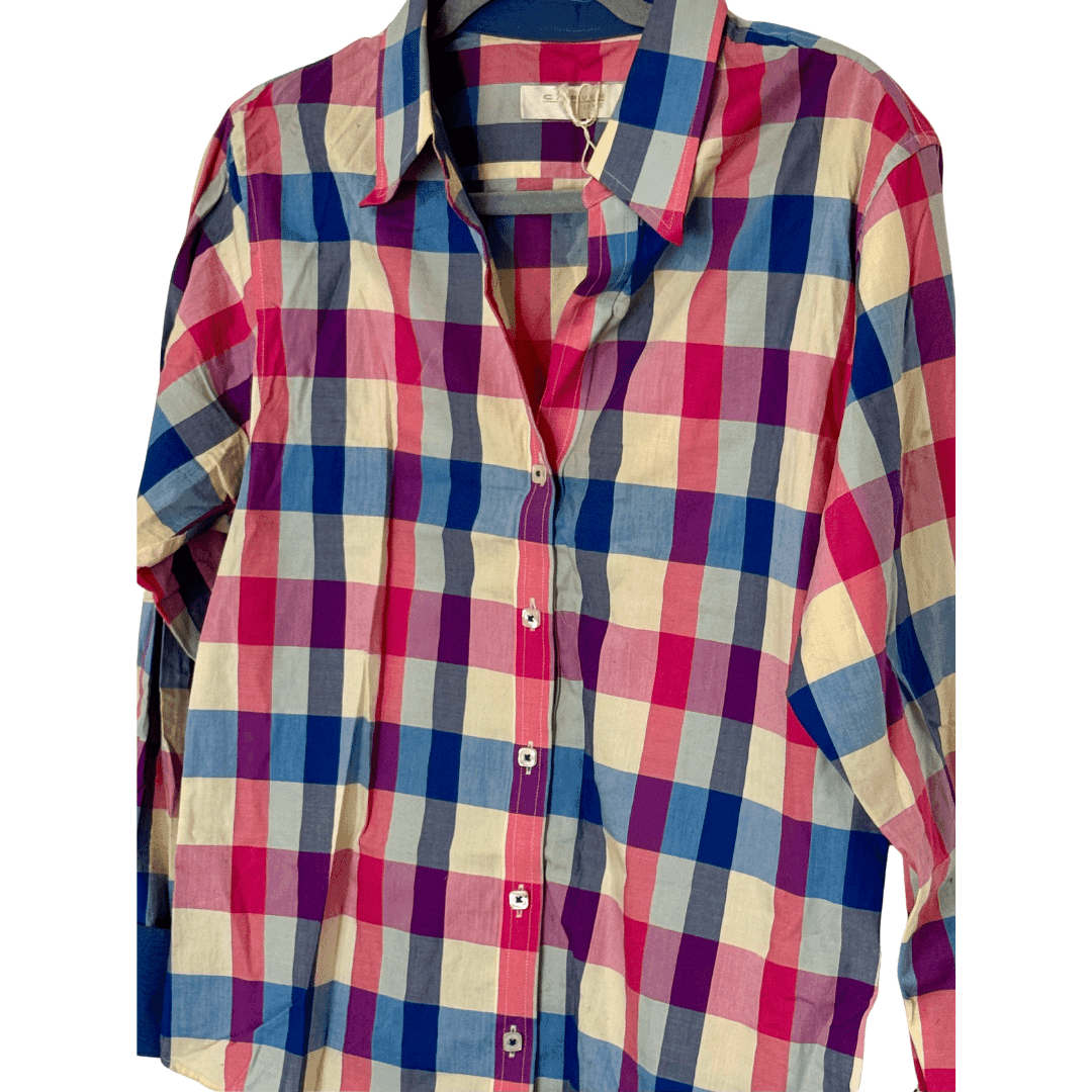 Camisa a cuadros multicolor en tonos vibrantes