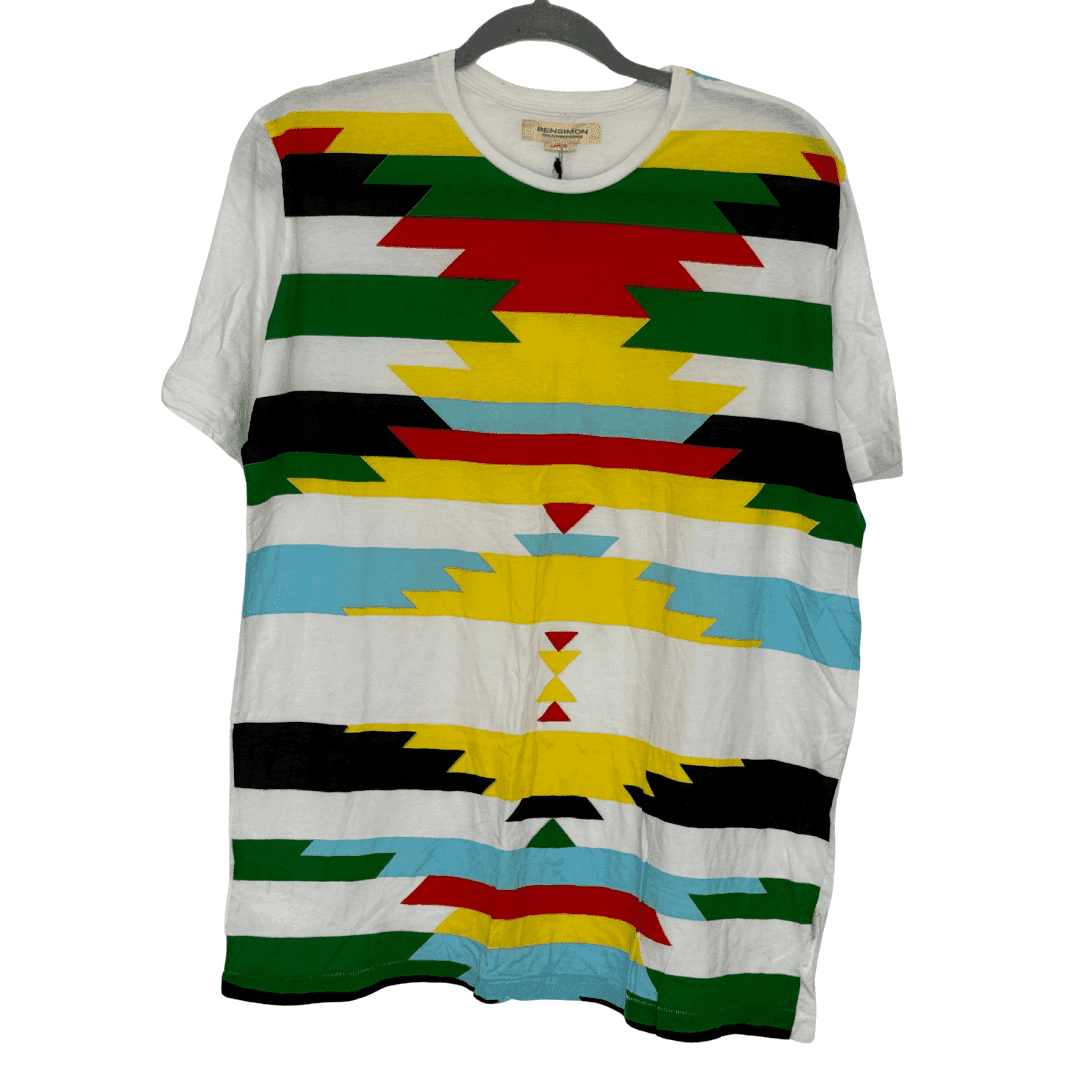 Remera estampada geométrica multicolor nueva